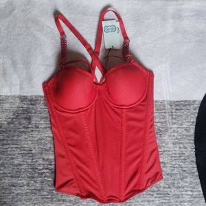 Lisbeth red plunge balco corsert 32d